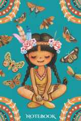 Native American Indian Girl Notebook: Cute Butterfly Notebook ︱Native American Indian Kids ︱Kids Boho Journal cover image