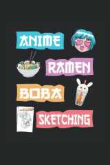 Anime Ramen Boba Sketching - Just A Cute Anime Girl Who Love: 6X9 Notebook 120 Pages For Anime Lover And Japanese Culture cover image