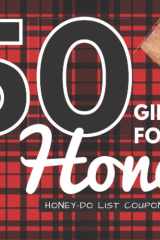 50 Gifts For My Honey: Do List Coupons / Blank Empty Vouchers For Him Her / Funny Christmas - Valentine's Day - Birthday For Couples - Husband - Wife ... Red Black Flannel Plaid - Holiday Art Pattern cover image