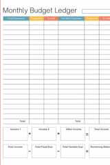 Monthly Budget Ledger: Keep Track Of Fixed Expenses, Variable Expenses, Incomes, And Remaining Balance cover image