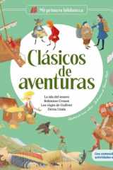 Clásicos de aventuras: La isla del tesoro - Robinson Crusoe - Los viajes de Gulliver - Dersu Uzala | Libro infantil con juegos y actividades extra cover image