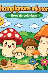 CHAMPIGNONS MIGNONS - Livre de Coloriage (French Edition) cover image