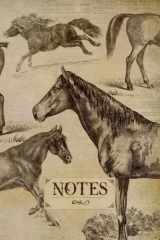 Notebook: Vintage horse notebook journal. Equestrian themed gift with horse line art drawing on cover. cover image