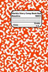 marble story comp book red baseline 100ct: Primary Composition Notebook Story Paper Journal, Grades K-2 Kindergarten Writing Journal (Draw & Write Exercise Books), orange marble. cover image
