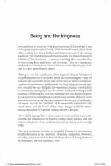 Being and Nothingness cover image