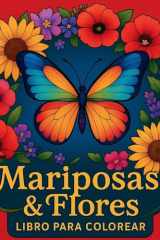 Mariposas y flores - Libro para colorear cover image
