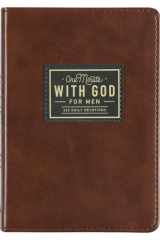 One Minute with God for Men 365 Devotions, Brown Faux Leather Flexcover cover image