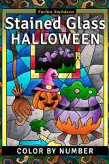 Stained Glass Halloween Color by Number Coloring Book for Adults cover image