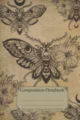 Composition Notebook: Boho vintage death moth composition notebook. Aesthetic Macabre gothic halloween notebook gift. cover image