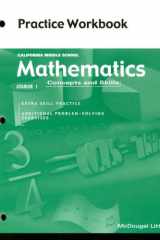 California Middle School Mathematics Course 1 Practice Workbook Concepts and Skills cover image