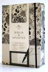 Biblia de Apuntes RVR 1960 Tapa Dura, Blanco y Negro con Flores (Edición Cantos Pintados) / Spanish Journalling Bible RVR 1960 HC Black and White with Flowers cover image