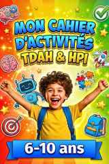 MON CAHIER D’ACTIVITÉS TDAH & HPI: Entre défis amusants, coloriages magiques et créations fun, explore ton imagination et découvre tout ton potentiel ! (French Edition) cover image