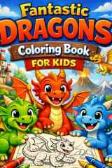 Fantastic Dragons Coloring Book for Kids: Cute & Friendly Dragon Coloring Pages for Kids Ages 3–8 | Fun, Easy, and Magical Designs (French Edition) cover image