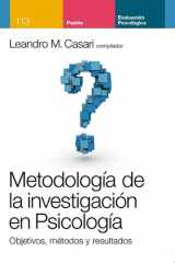 Metodología de la investigación en psicología. Objetivos, métodos y resultados cover image