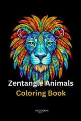 Zentangle Animals Coloring Book: 46 Relaxing Black & White Animal Designs for Stress Relief (French Edition) cover image