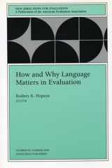 How and Why Language Matters in Evaluation New Directions for Evaluation, Number 86 cover image