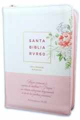 Biblia para Mujeres Compacta con Cierre RV1960 vintage blanca y rosada con indice - Mujer Virtuosa cover image