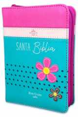 Biblia de Tamaño Bolsillo con Cierre RV1960 fucsia/rosa/turquesa para mujeres cover image