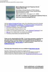Marine Mammals and Low-Frequency Sound Progress Since 1994 cover image