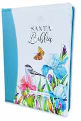 Biblia para Mujeres Letra Super Gigante 19 puntos con Cierre RV1960 floral turquesa indice cover image
