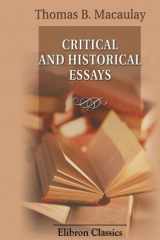 Critical and Historical Essays cover image