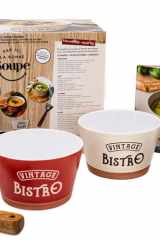 Par ici la bonne soupe ! - Coffret avec 4 bols, 1 couteau éplucheur et 1 livre de recettes cover image