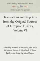 Translations and Reprints from the Original Sources of European History, Volume VI cover image