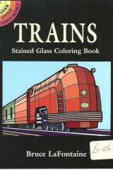 Trains Stained Glass Coloring Book cover image