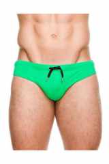 Micca Bacain-Men Brief Summer Sexy Man's Swimming Low Waist Briefs Swim Trunks Boxers Swimwear Push-Up Pad Green cover image