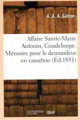 Affaire Sainte-Marie Antonin, Guadeloupe cover image