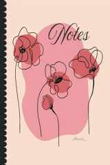 Carnet de notes ligné - Coquelicots Rose: Parfait Journaling, Écriture créative, Carnet de gratitude, Recettes – 13,34 x 20,32 cm – Illustrations ... (Les Coquelicots de Missiz) (French Edition) cover image