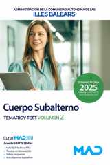 Cuerpo Subalterno de la Administración General de la Comunidad Autónoma de las Illes Balears. Temario y test volumen 2 cover image