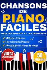 Chansons de Piano Faciles pour les Enfants et les Débutants: Mélodies Célèbres par ordre de Difficulté avec Doigté et Noms de Notes cover image