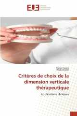 Critères de choix de la dimension verticale thérapeutique: Applications cliniques (French Edition) cover image